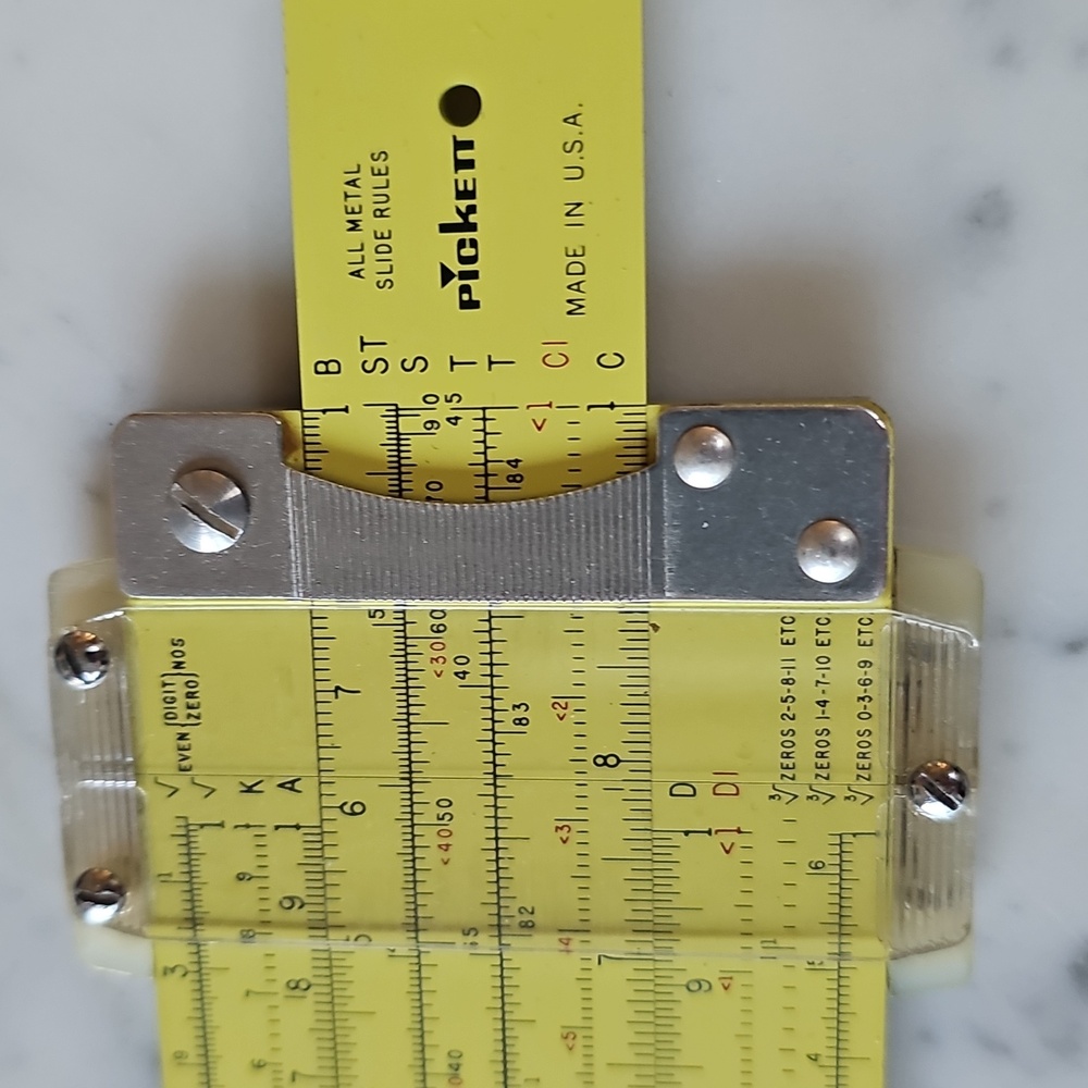 Vintage Pickett N-3-ES Power Log Exponential Slide Rule With Leather Case - Picture 3 of 15